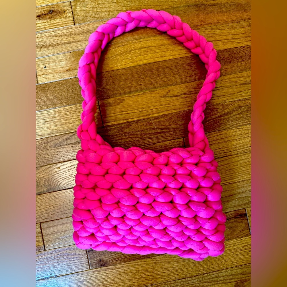 NWOT Handwoven Chunky Knit Braided Shoulder Bag
